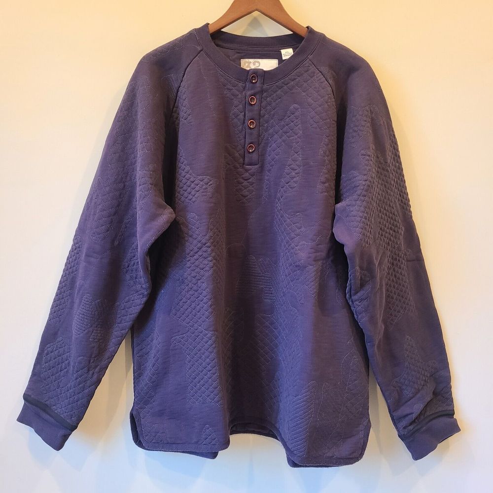 32 Bar Blues Men's Embroidered Crewneck Pullover Sweater Size XXL Navy Blue
